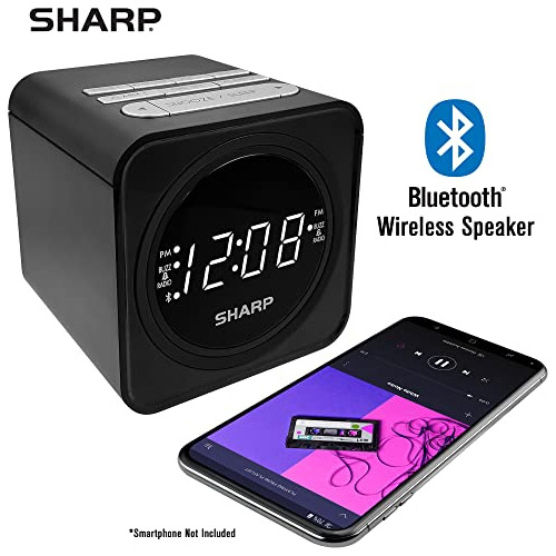Radio Reloj Fm Y Altavoz Bluetooth, Alarmas Duales
