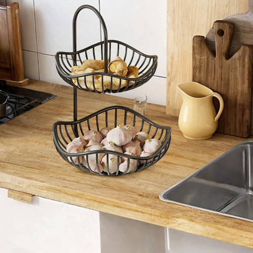 Cesta De Frutas De 2 Escalonadas Soporte De 30 Cmx40cm