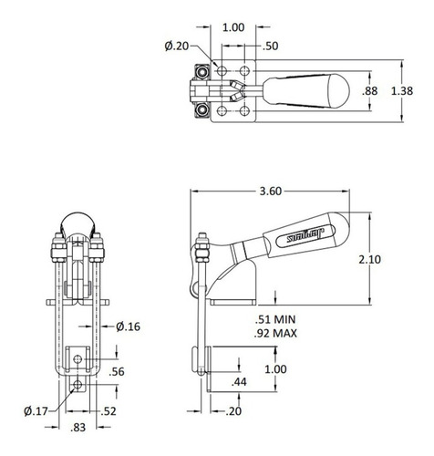 Abrazadera Tipo Pestillo 500lbs Jergens 70034