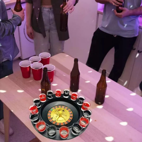 Juego Mesa Ruleta Casino Con 12 Shots, Diversión De Fiesta