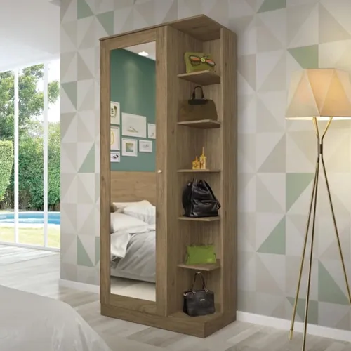 comprar Zapatera Moderna Brunella Con Espejo Color Roble Tu Mesita