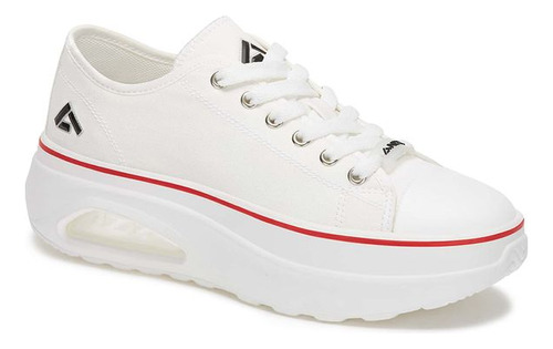 Sneaker 50354upr Corte Textil Trendy Blanco Practico