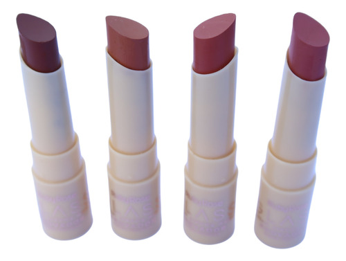 Juego De 4 Lápices Labial Cremosos Mate Glass Ruby Rose