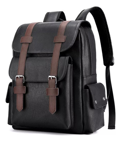 Mochila De Viagem Moderna Em Couro Pu Masculino