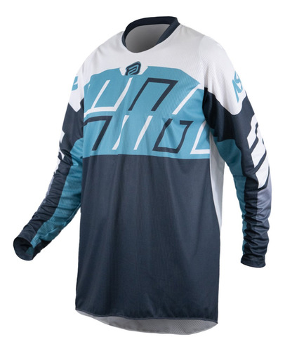 Camisa Motocross Cross Asw Image Alpha Azul Off Road Moto