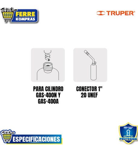 Soplete Con Manguera Para Gas, 1/2 , Truper 101970