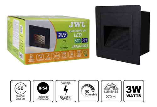 Jwj 5pcs Aplique Cuadrado Led 3w Luz Cálidos