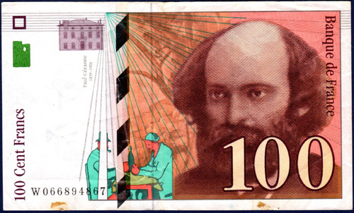 100 Francos 1998 Billete De Francia Paul Cézanne
