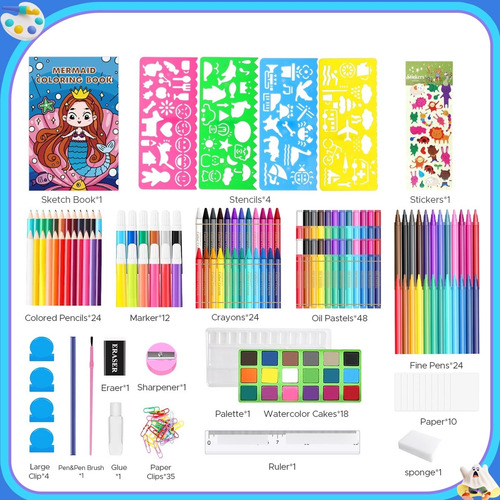Kit De Arte Para Niños, Juegos De Dibujo Sirena