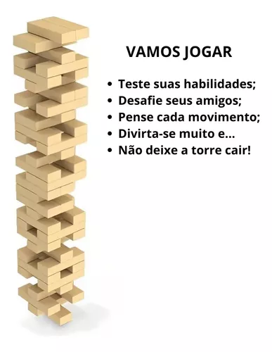 Jogo De Tirar Peças Da Torre Equilibrio De Madeira