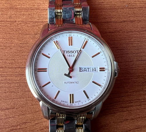 Precioso Reloj Tissot 1853 Mecánico Automático Plateado Plateado Blanco (Usado)