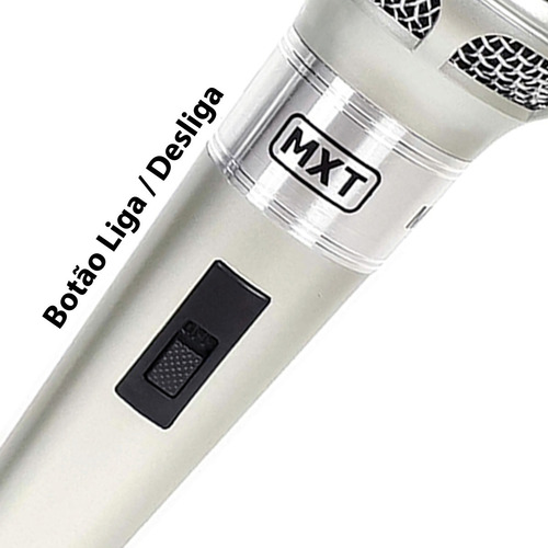 Microfones MXT M-201 dinâmico p10 preto/prateado
