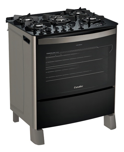 Fogão Esmaltec Esmeralda 5b Inox Timer Grill Elétrico 127/220V