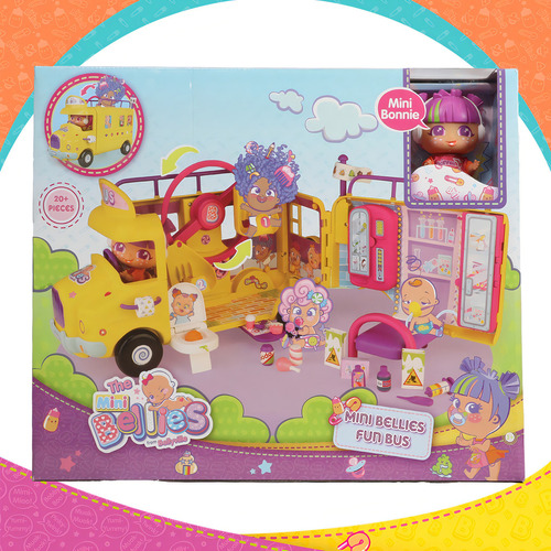 Playset Para Muñecas Y Muñecos Famosa The Bellies The Mini Bellies Autobús Divertido Mini Bonnie Color Fun Bus / Set Con Muñeca / +20 Accesorios