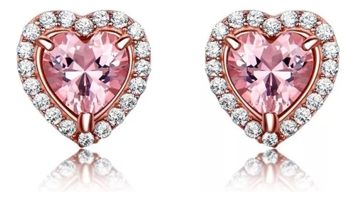Aretes Y Collar Corazón De Morganita