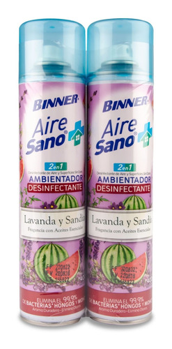 Desinfectante Aerosol Lavanda Sandia Sano 2x400ml