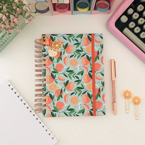 Caderno Espiral Buendía A4 100 Fls Reposicionáveis Laranja