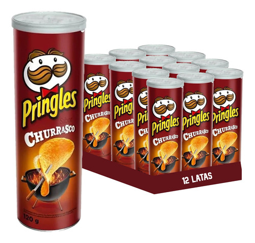 Batata Pringles Churrasco 109g (12 Latas) Kit Pringles