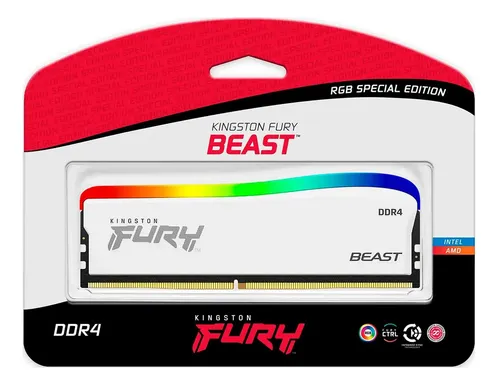 Edição especial Kingston Fury 16gb 3200mhz Ddr4 Rgb Dimm White