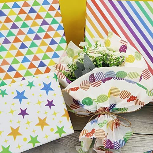 Papel De Seda De Color Arcoíris Para Bolsas De Regalo, 60 Ho