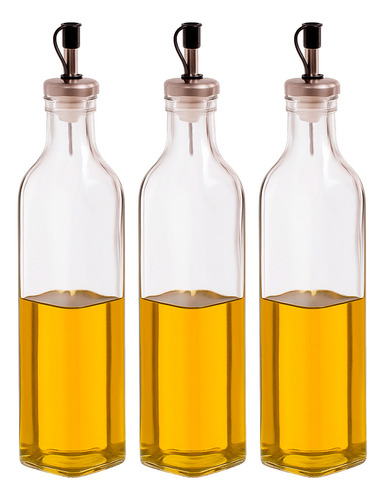 Kit 3 Galheteiro Garrafa Para Azeite Vidro 530ml Haüskraft