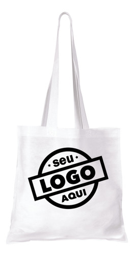 Kit 100 Unid Sacola Ecobag Em Tnt Personalizada 40x40 Cm Branco