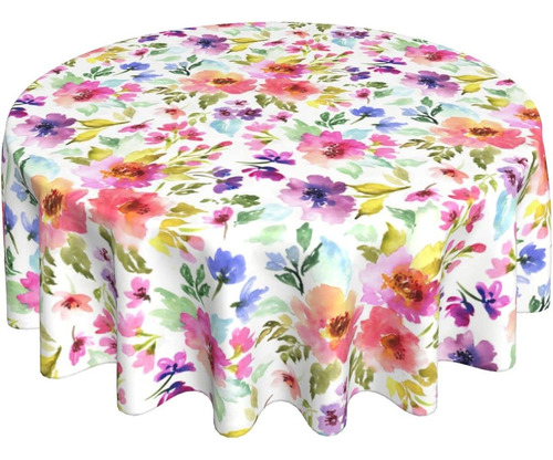 Mantel Redondo Floral Para Mesa Con Estilo Rustico
