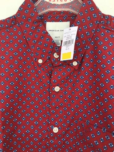 Camisa Oxford Mini Print American Eagle Nueva Original 