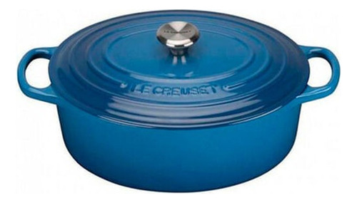 Panela Le Creuset Oval Signature 27cm De Ferro Para Cozinha Cor Azul Marseille