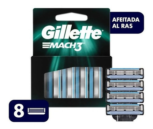 Repuesto máquina de afeitar Gillette Mach3 con 8 unidades