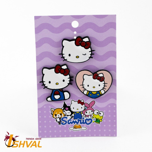 Imagen 2 de 3 de Pack X3 Pines - Sanrio - Hello Kitty