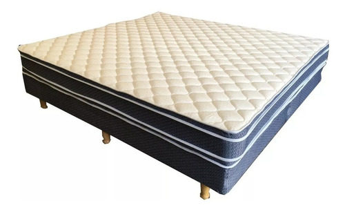 Somier Colchon Dos Plazas Respaldo Colcha Almohadas Sommier