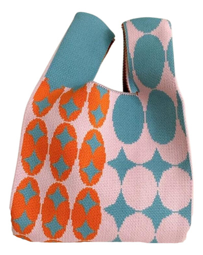 Bolso De Mano De Tela De Punto, Versátil Practico Lavable