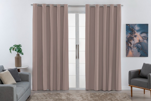 Cortina Blecaute Pvc 200x160 Blackout Corta Luz Quarto Sala Cor Avelã