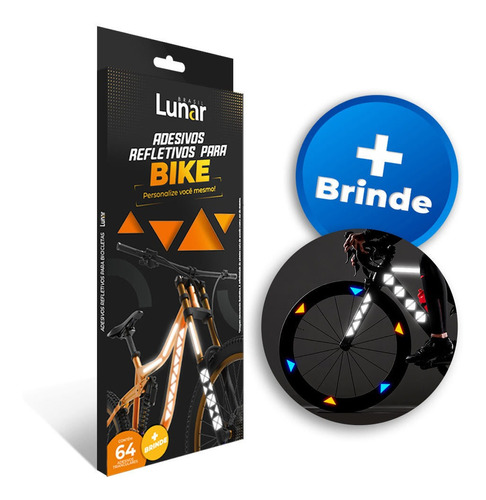 Kit 64 Adesivos Refletivos De Bicicleta Bike Laranja 