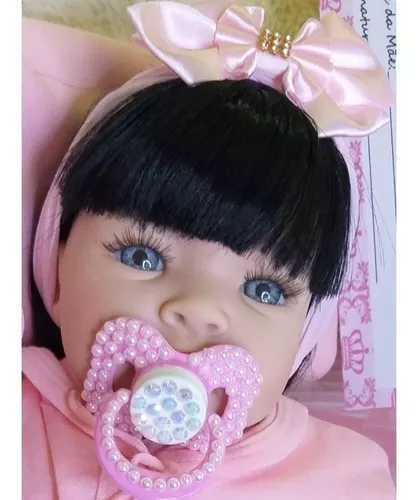 Boneca bebe realista similar reborn barata 17 acessorios