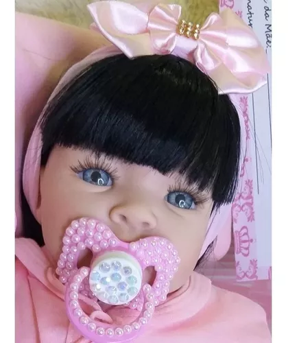 Poa Bege Boneca Bebe Reborn Silicone Menina 22 - Escorrega o Preço