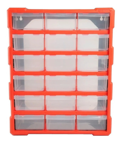 Caja Plástica Tactix Gavetero Con 18 Cajones Organizador
