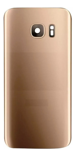 Tapa Trasera Para Samsung S7 Edge Negro / Gold Vidrio Cam