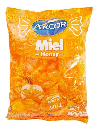 Bala De Mel Recheada Honey Arcor 600g