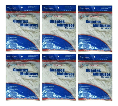 Guantes De Látex Blancos Con 60 Piezas Envió Gratis