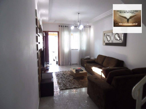 Imagem 3 de 18 de Sobrado Com 03 Dormitórios ( 1 Suíte ) 02 Vagas De Garagem , Espaço Gourmet Residencial À Venda, Vila Lucinda, Santo André. - So0063
