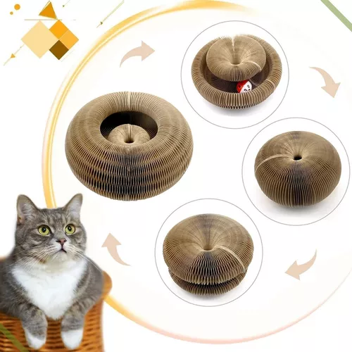 Brinquedo mágico para gato com bola de sino, placa de arranhões