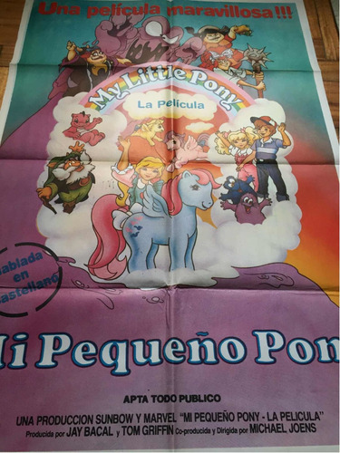 Mi Pequeño Pony Little Pony La Pelicula Poster 1986
