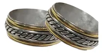 Comprar Par De Alianzas Plata 925 Y Oro 18k Con Guarda Con Diseños