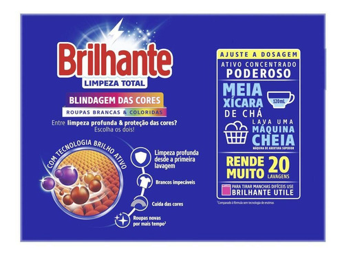 Lava Roupa Brilhante Brancas E Coloridas 1,6kg Grátis 150g