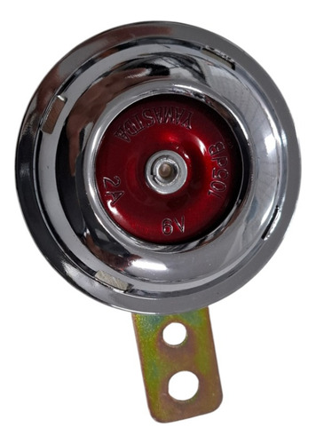 Bocina Moto 6v 2a Motos Antiguas Cromada Centro Rojo Metal