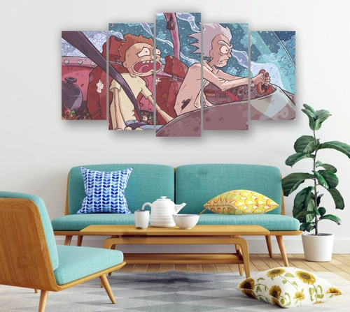 Set De 5 Cuadros Decorativos Canvas Rick And Morty 14