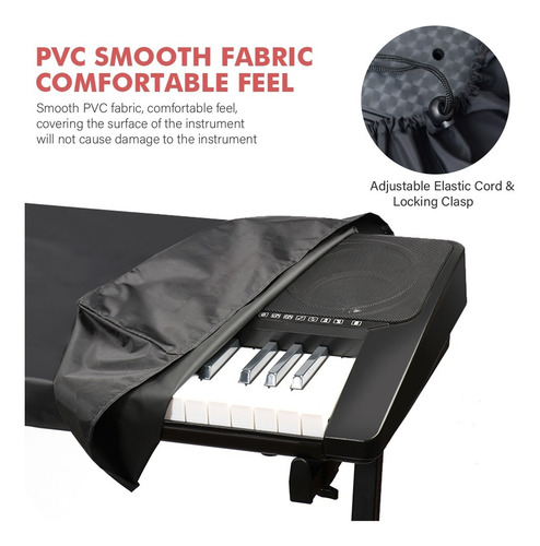 Imagen 4 de 6 de Funda Antipolvo Impermeable P/ Piano Digital 61 Teclas