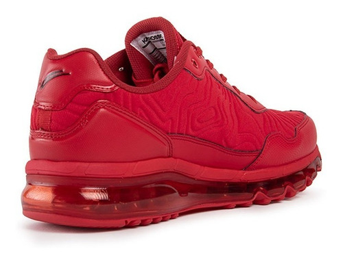 Imagen 6 de 6 de Tenis Karosso Grabado Suela De Aire Rojo Negro 7547 Hombre